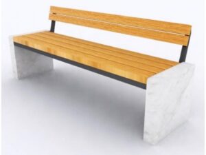 Ławka betonowa z oparciem