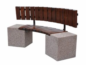 ławka betonowa z oparciem